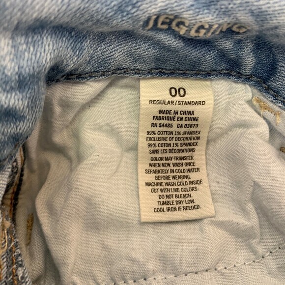 American Eagle Girl's Pants Jeans 00 Regular Blue Super Stretch Jegging - Picture 7 of 7